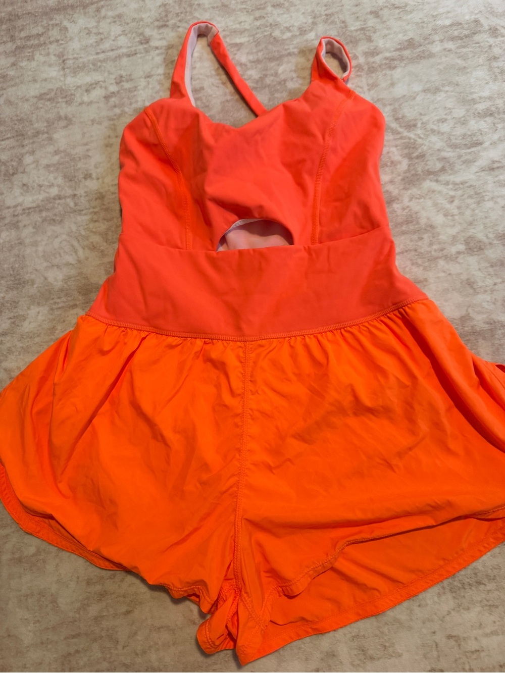 Free People Bright Two-Tone Orange Romper